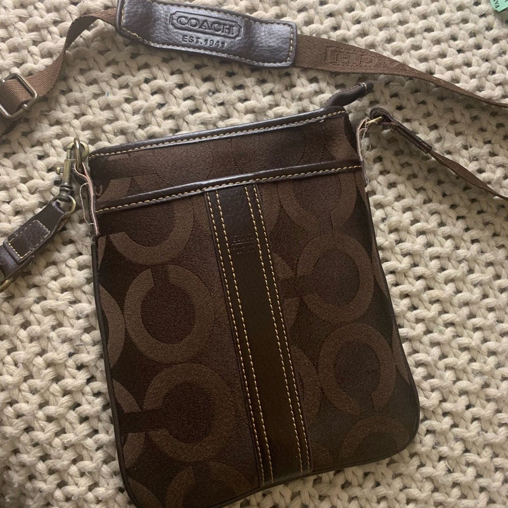 Coach Signature Brown Messenger Bag